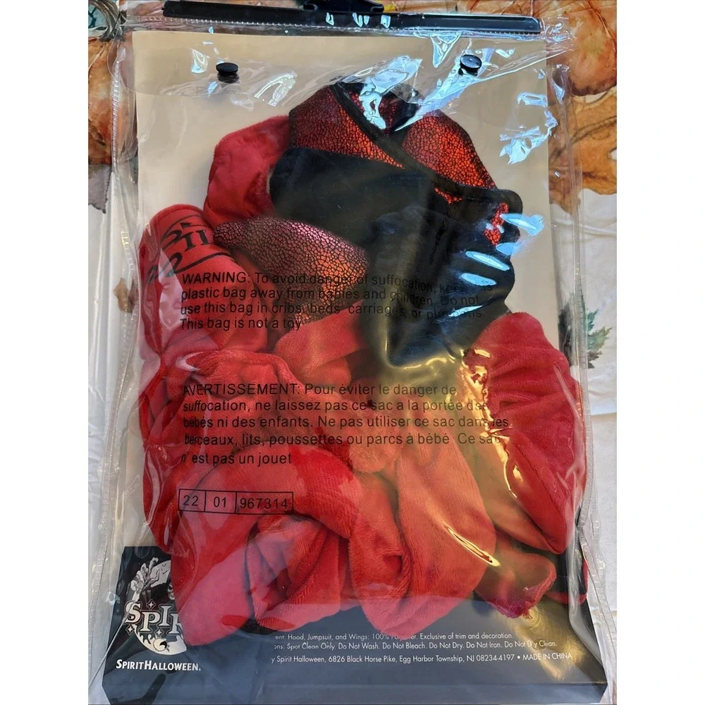 Spirit‎ Halloween Devil Baby Costume 3 Pc Sz 0-6 M Costume Jumpsuit Cap Wings